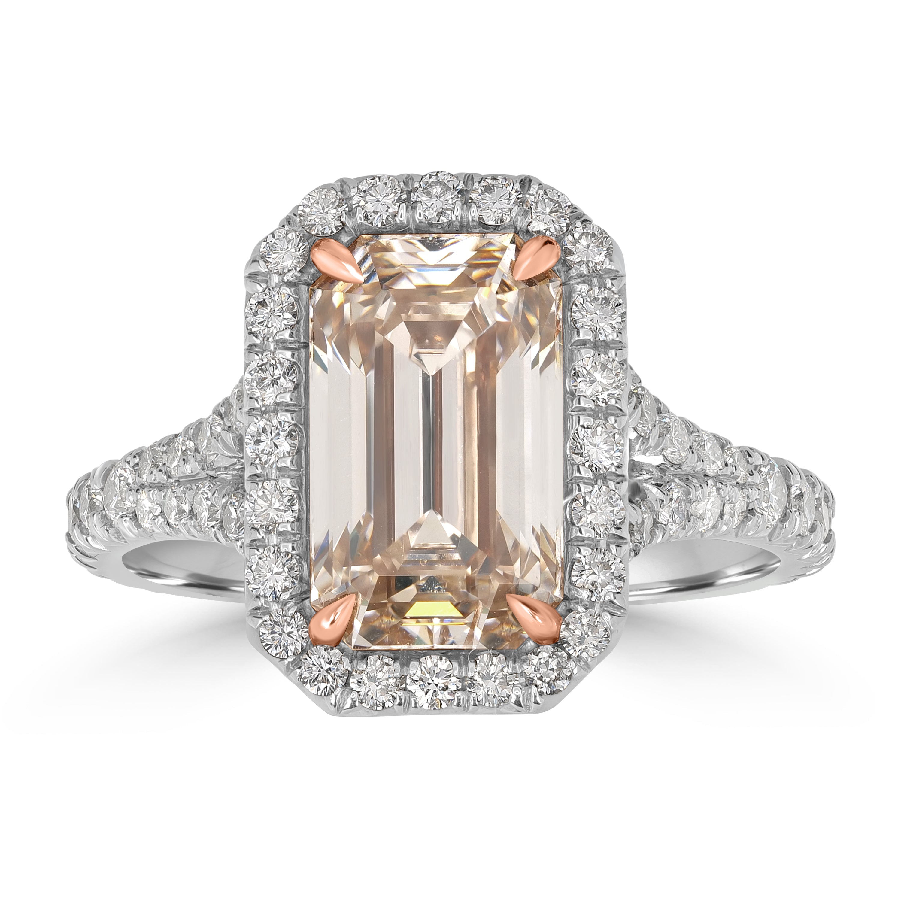 3.60 ctw Solitaire Emerald Cut Engagement Diamond Ring (2.85 ct Center - EGL Certified)