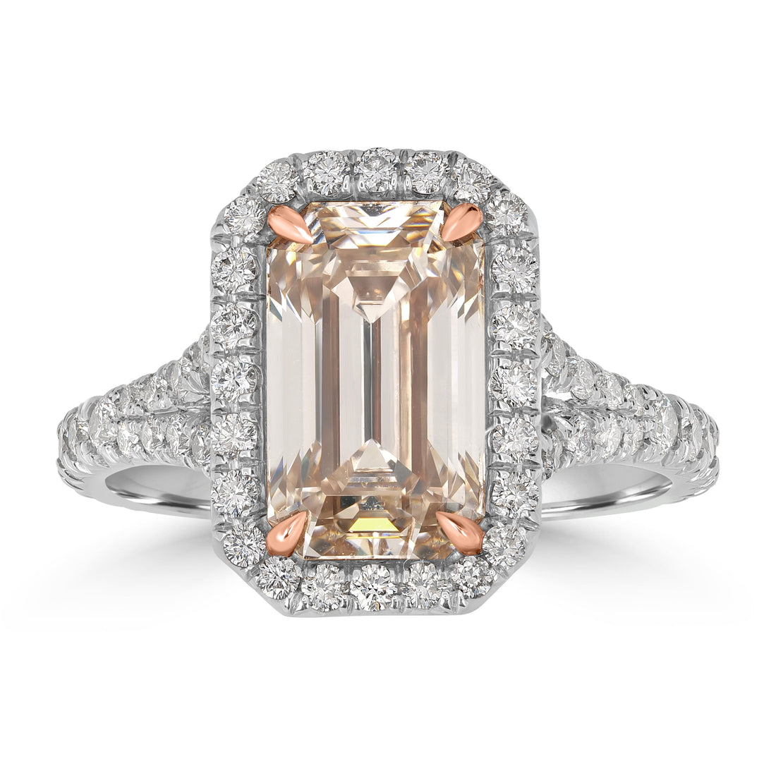 3.60 ctw Solitaire Emerald Cut Engagement Diamond Ring (2.85 ct Center - EGL Certified)