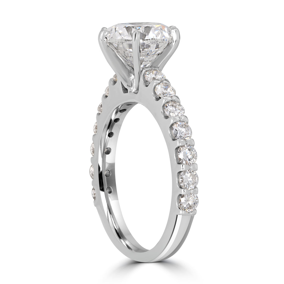 3.04 ct Solitaire Round Diamond Engagement Ring in 18K White Gold - EGL Certified