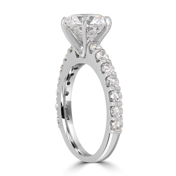 3.04 ct Solitaire Round Diamond Engagement Ring in 18K White Gold - EGL Certified