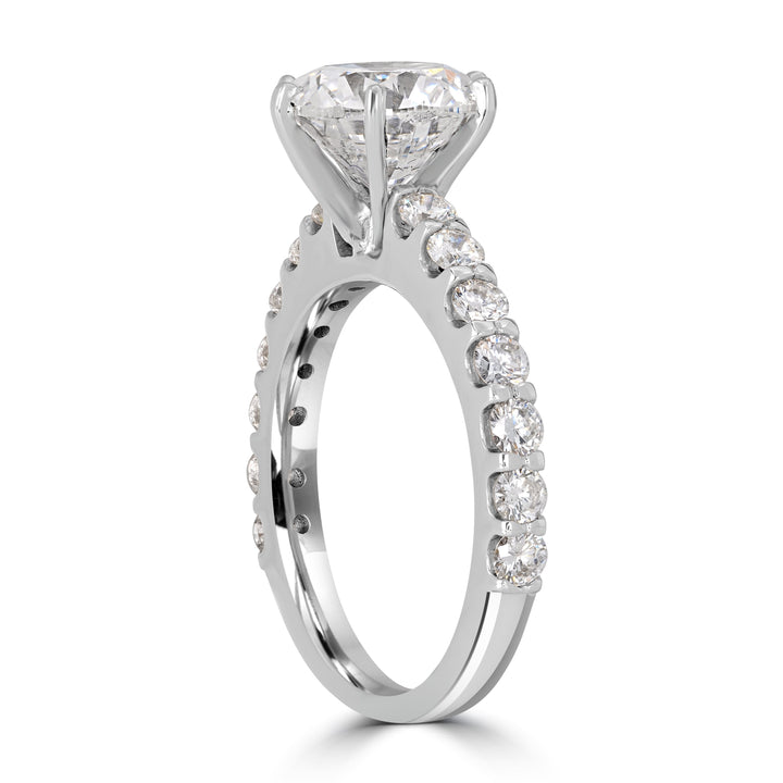 3.87 ctw Solitaire Round Diamond Engagement Ring in 18K White Gold - EGL Certified