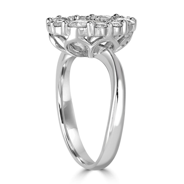 1.95 ct Diamond Cluster Ring in 18K White Gold