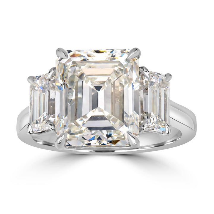 5.82 ct Solitaire Emerald Cut Engagement Diamond Ring - IGI Certified