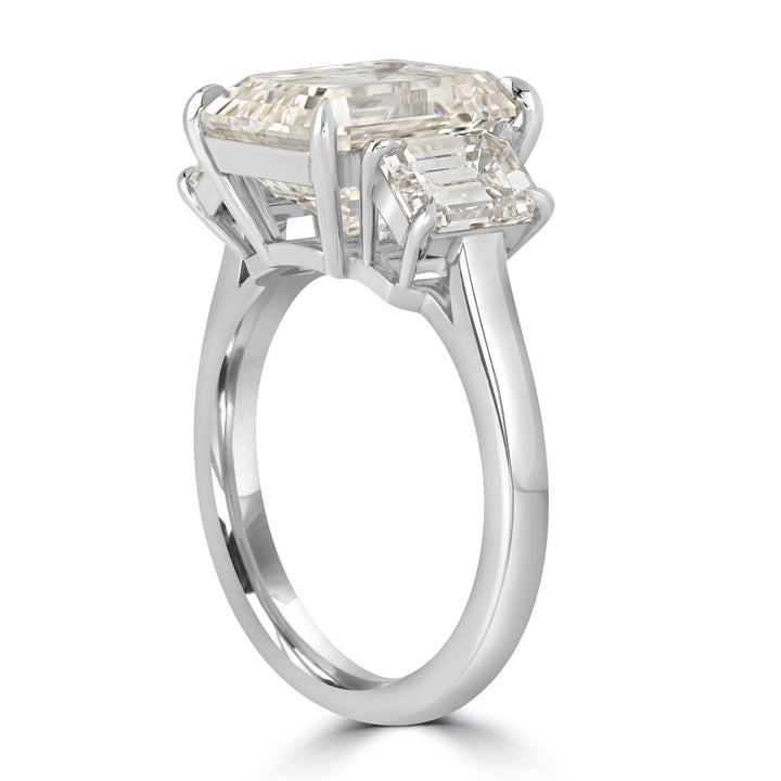5.82 ct Solitaire Emerald Cut Engagement Diamond Ring - IGI Certified