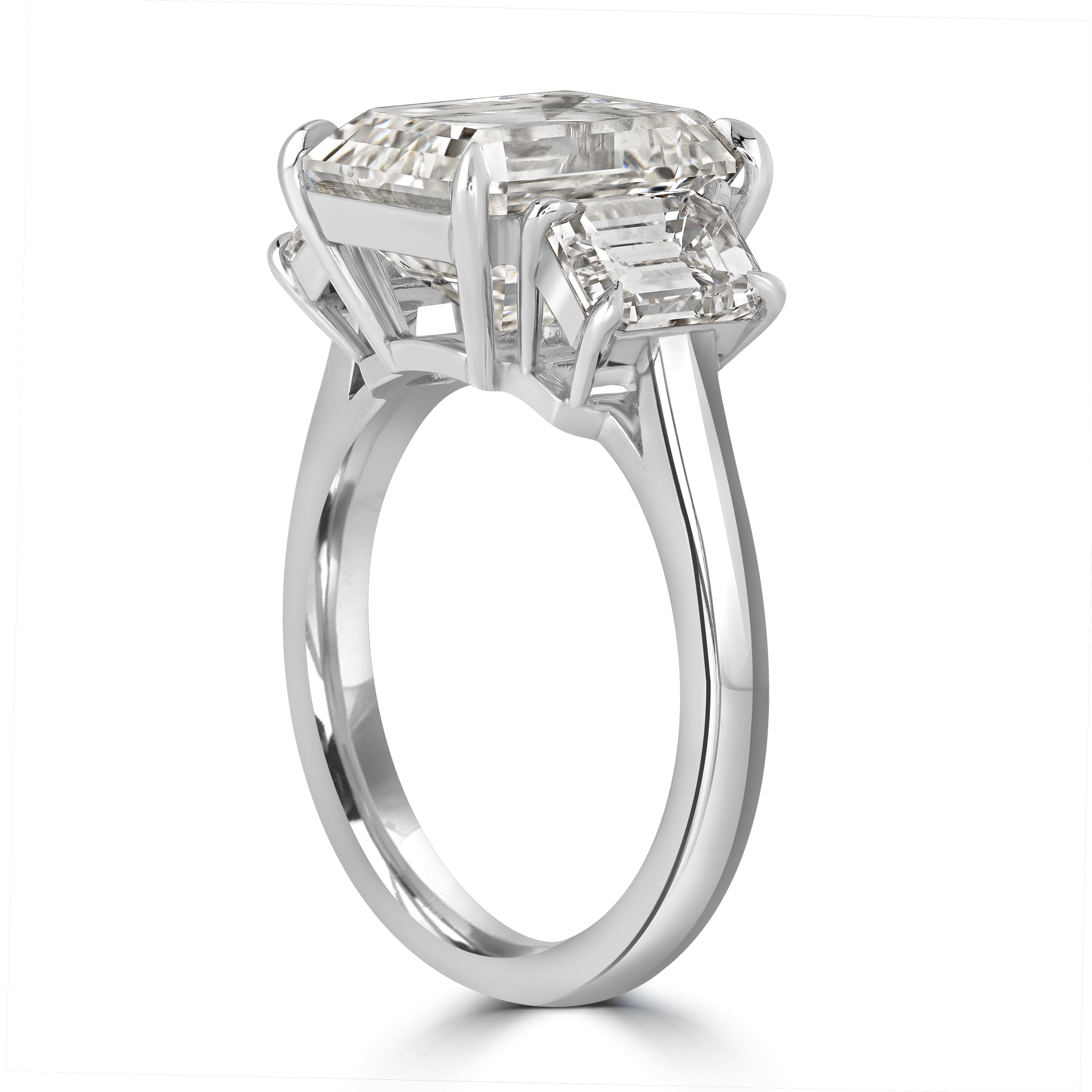 7.46 ctw Solitaire Emerald Cut Engagement Diamond Ring in Platinum - IGI Certified