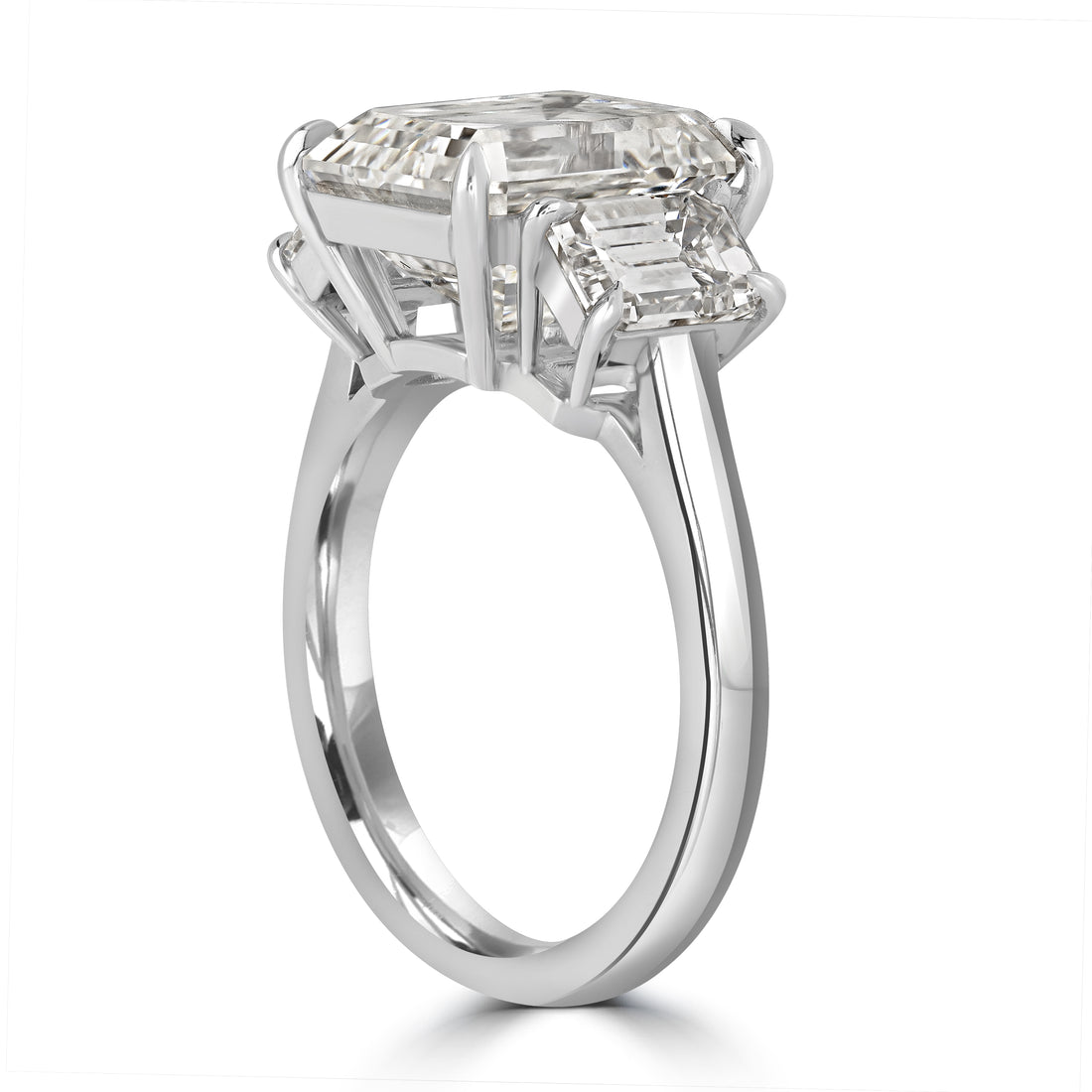 7.46 ctw Solitaire Emerald Cut Engagement Diamond Ring in Platinum - IGI Certified