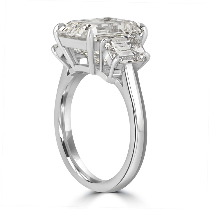 7.46 ctw Solitaire Emerald Cut Engagement Diamond Ring in Platinum - IGI Certified