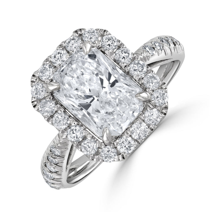 2.08 ctw Solitaire Radiant Diamond Engagement Ring in 14K White Gold