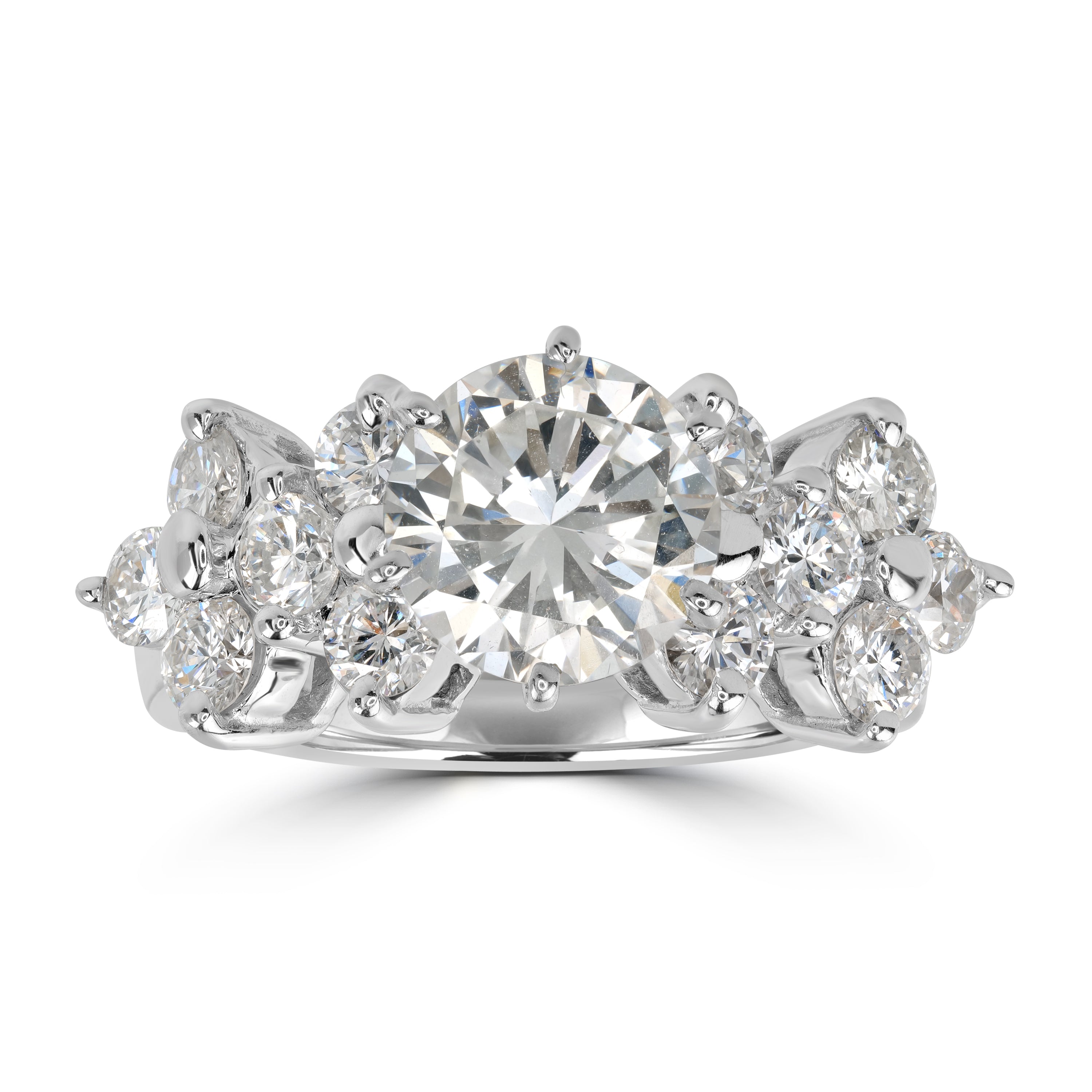 3.78 ctw Solitaire Round Diamond Ring in 18K White Gold - GIA Certified