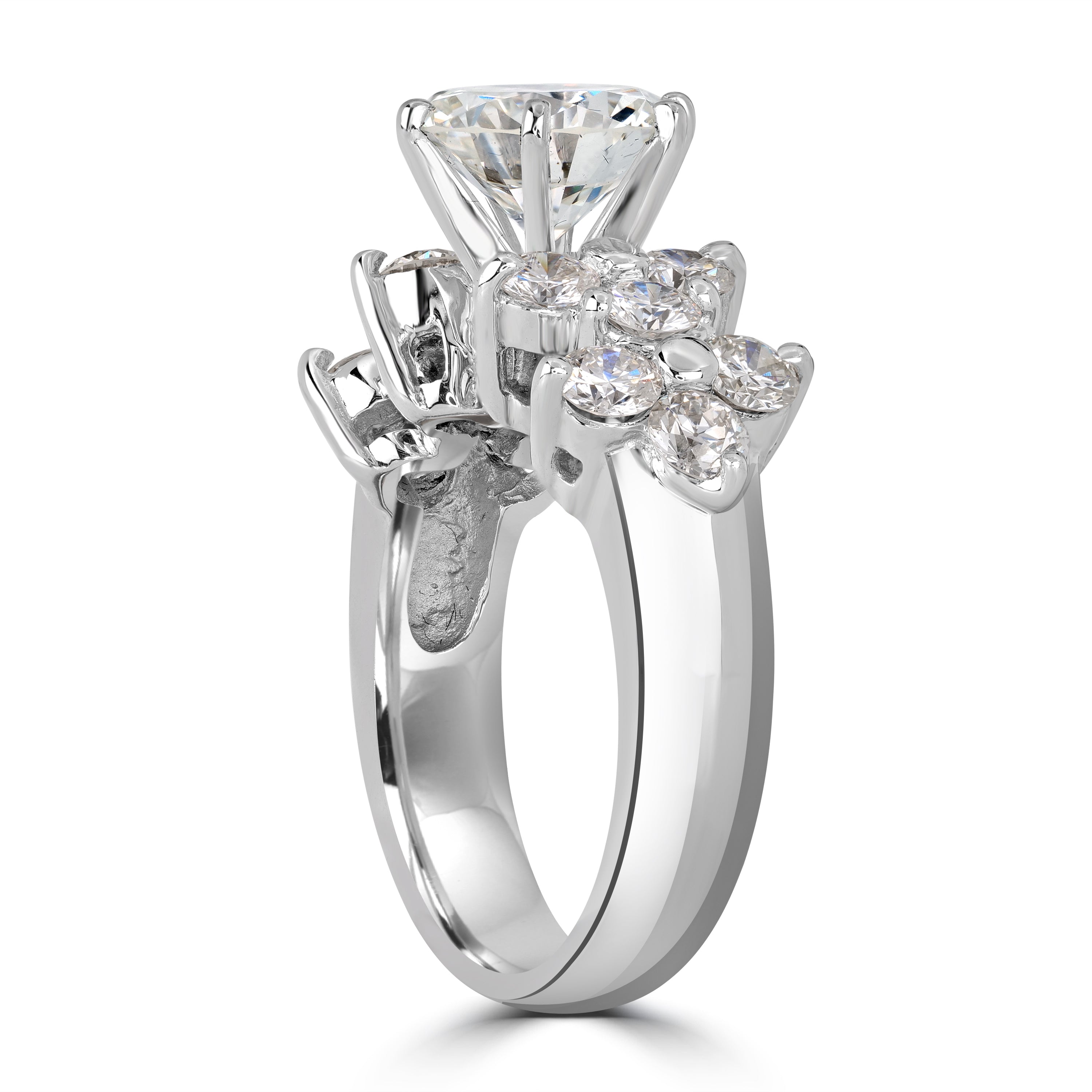 3.78 ctw Solitaire Round Diamond Ring in 18K White Gold - GIA Certified
