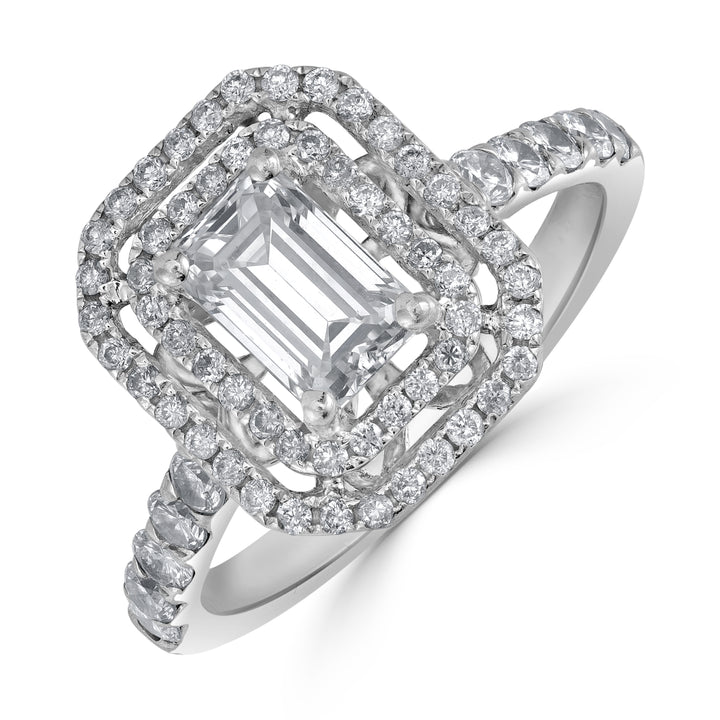 1.02ct Solitaire Emerald Cut Diamond Engagement Ring