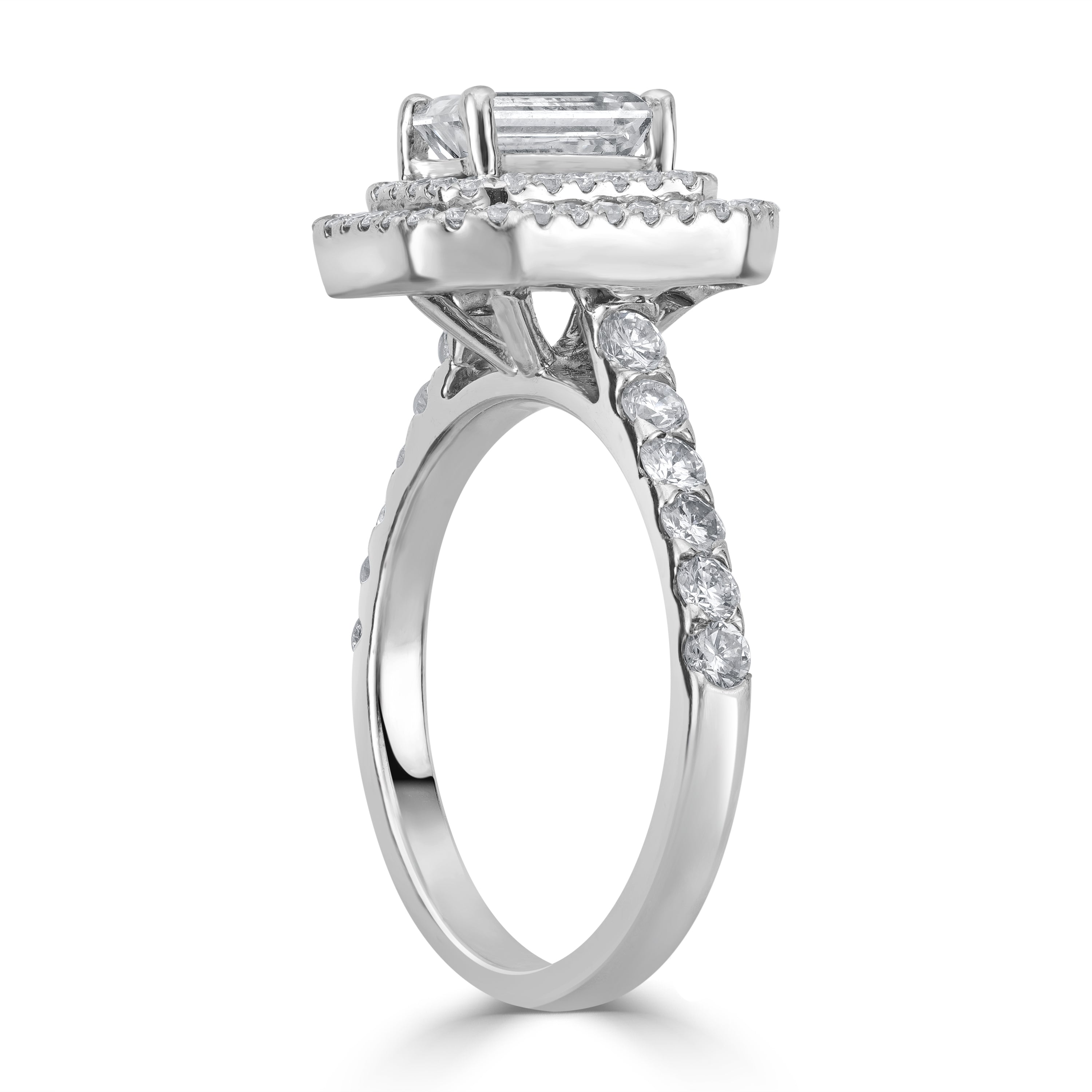 1.02 ct Solitaire Emerald Cut Diamond Engagement Ring in 14K White Gold