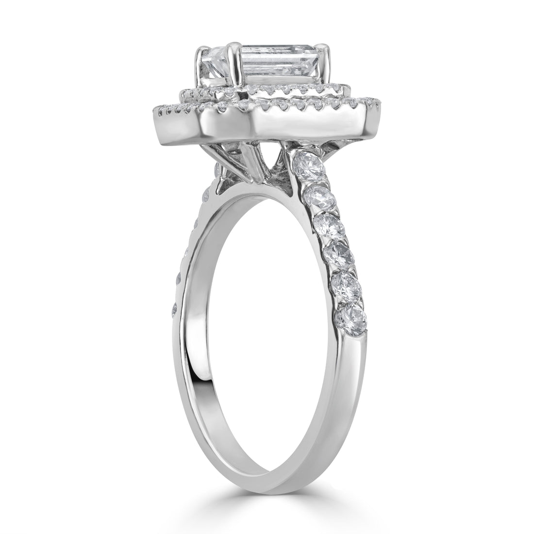 1.02 ct Solitaire Emerald Cut Diamond Engagement Ring in 14K White Gold