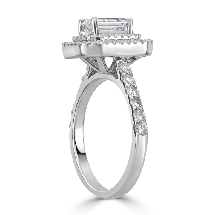 1.02 ct Solitaire Emerald Cut Diamond Engagement Ring in 14K White Gold