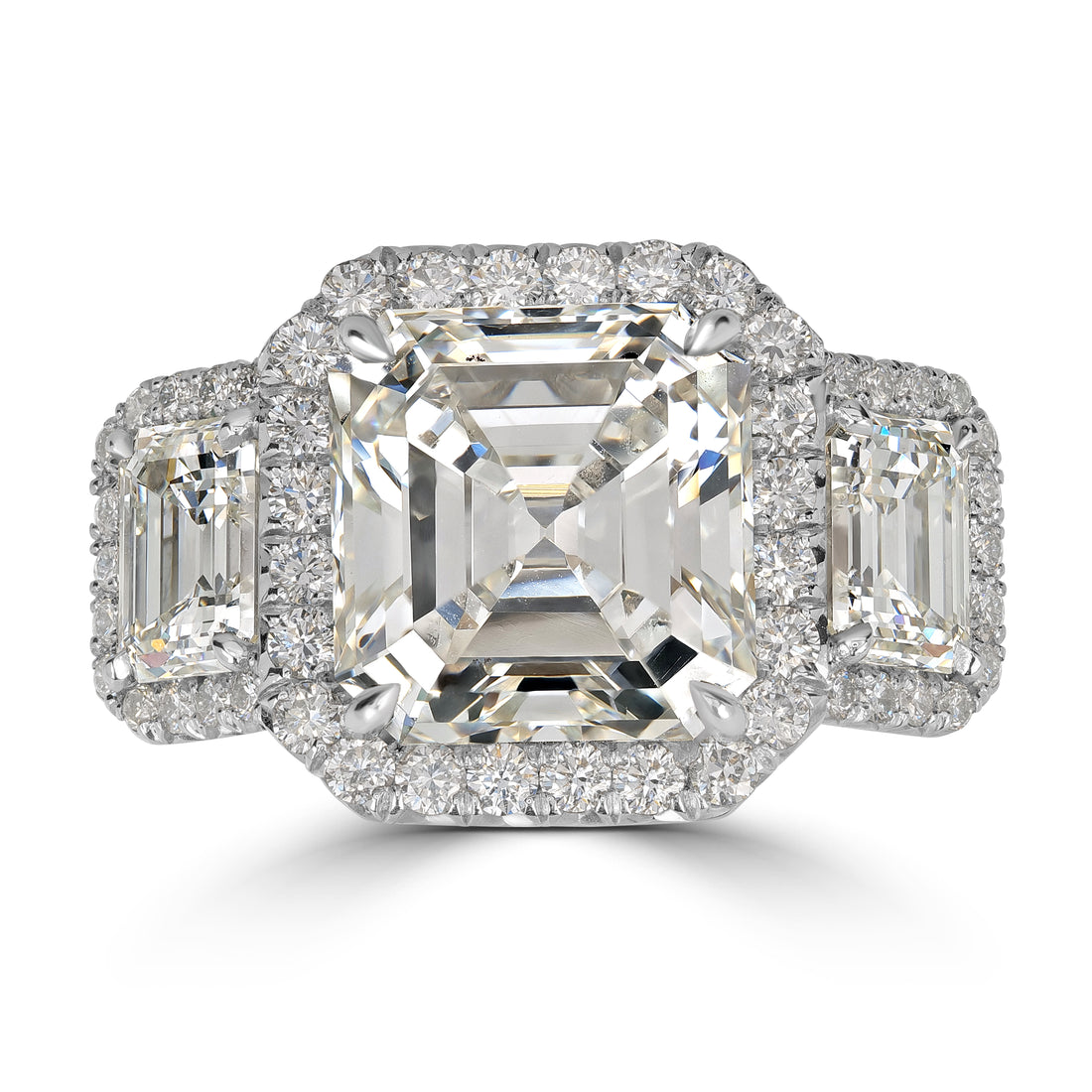 6.13 ct Solitaire Asscher Cut Engagement Diamond Ring