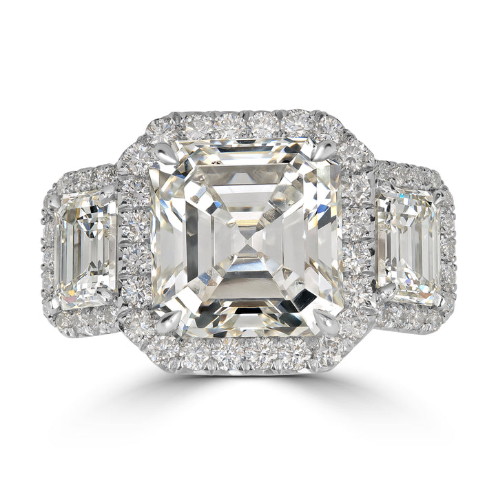 6.13 ct Solitaire Asscher Cut Engagement Diamond Ring