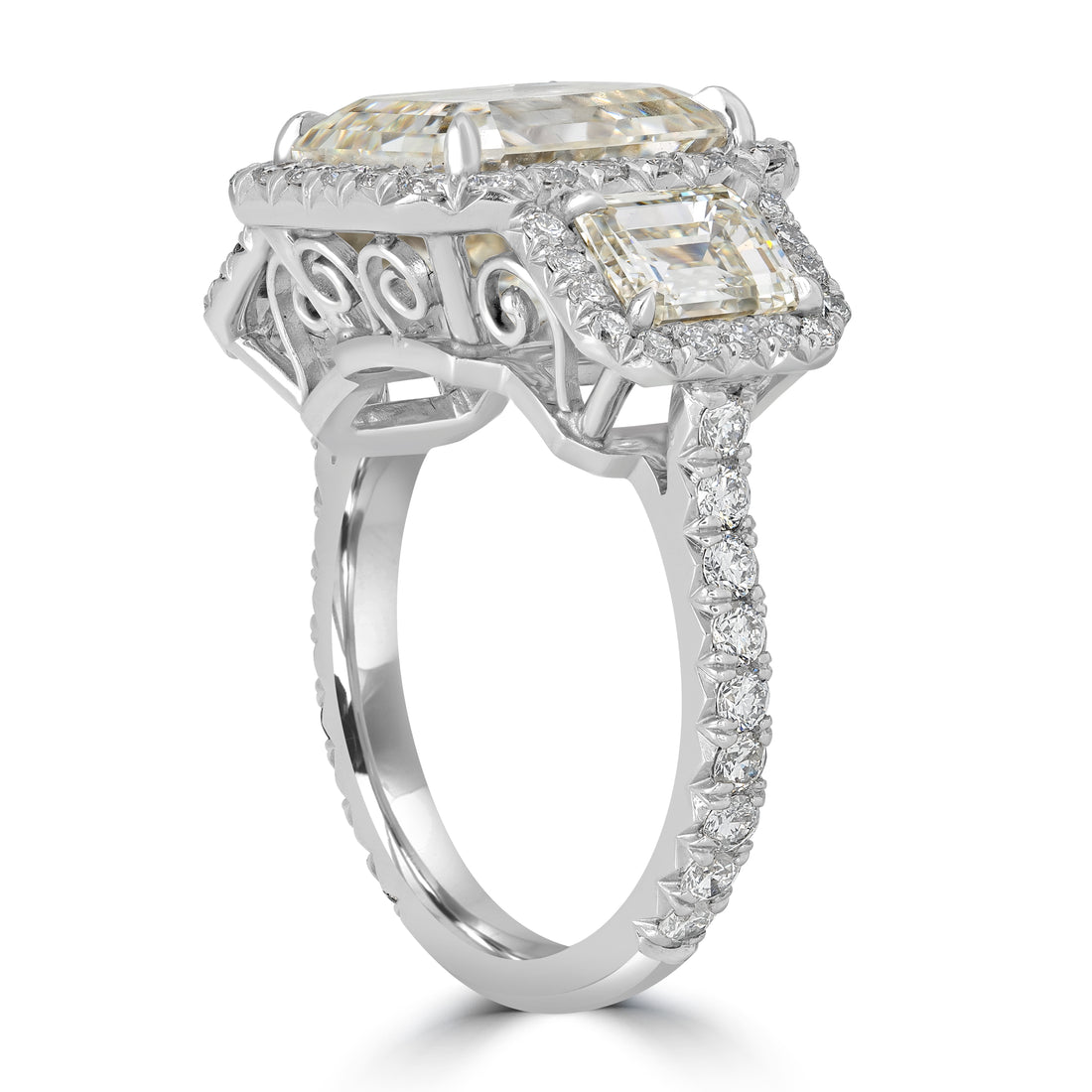 6.13 ct Solitaire Asscher Cut Engagement Diamond Ring