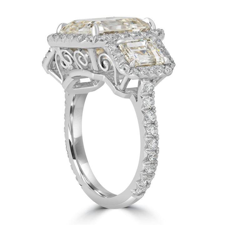 6.13 ct Solitaire Asscher Cut Engagement Diamond Ring
