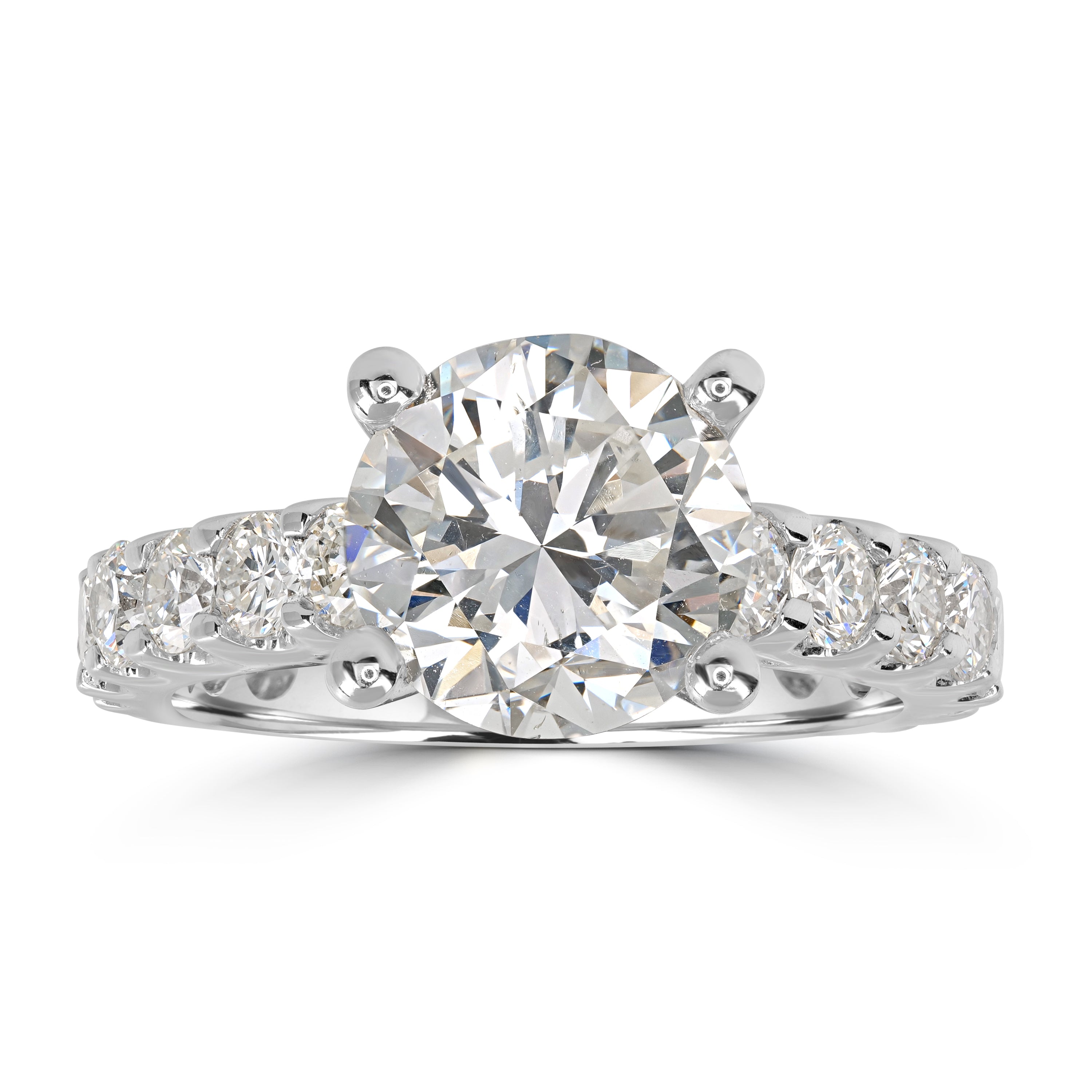 4.62 ctw Solitaire Round Diamond Engagement Ring in 18K White Gold - EGL Certified