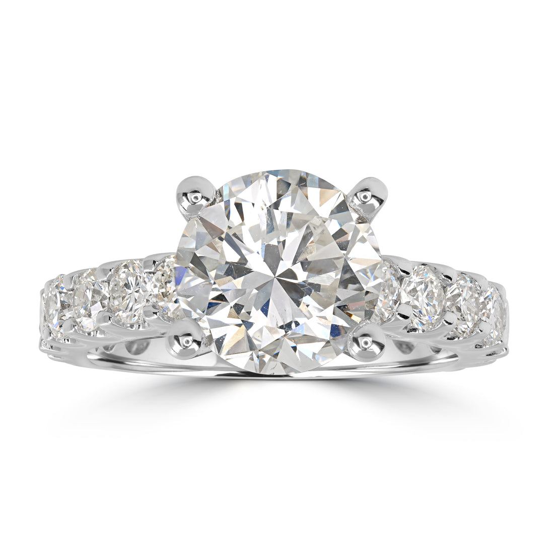 3.05 ct Solitaire Round Diamond Engagement Ring in 18K White Gold - EGL Certified
