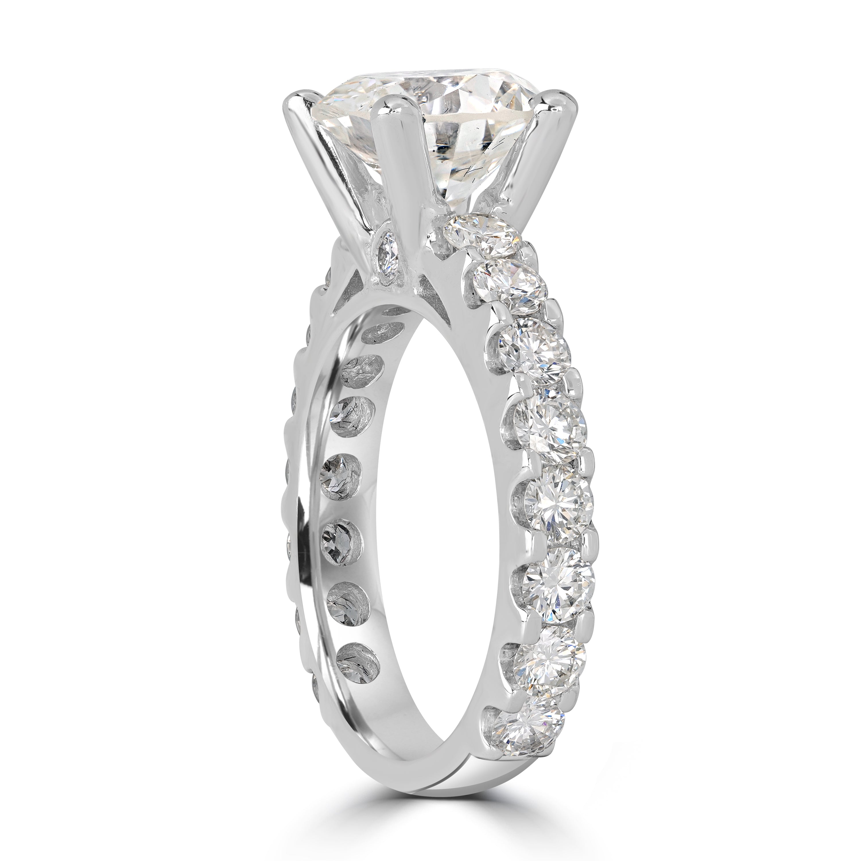 4.62 ctw Solitaire Round Diamond Engagement Ring in 18K White Gold - EGL Certified