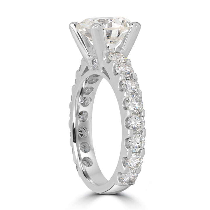 3.05 ct Solitaire Round Diamond Engagement Ring in 18K White Gold - EGL Certified