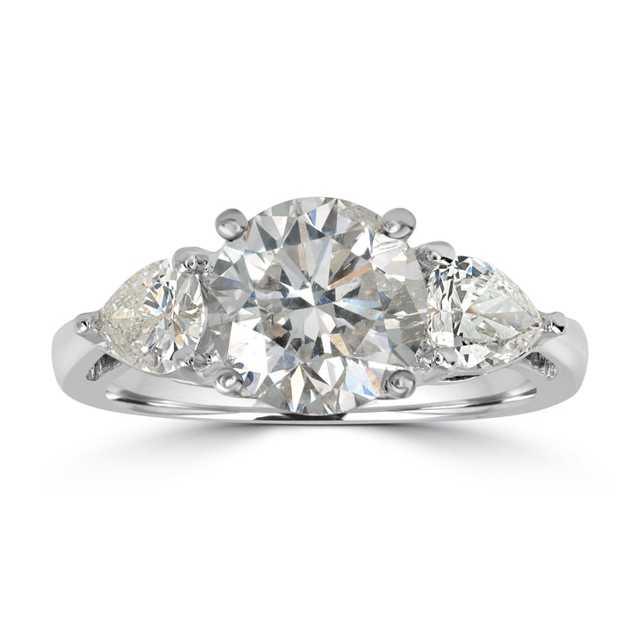 2.16 ct Solitaire Round Diamond Engagement Ring in 18K White Gold - EGL Certified
