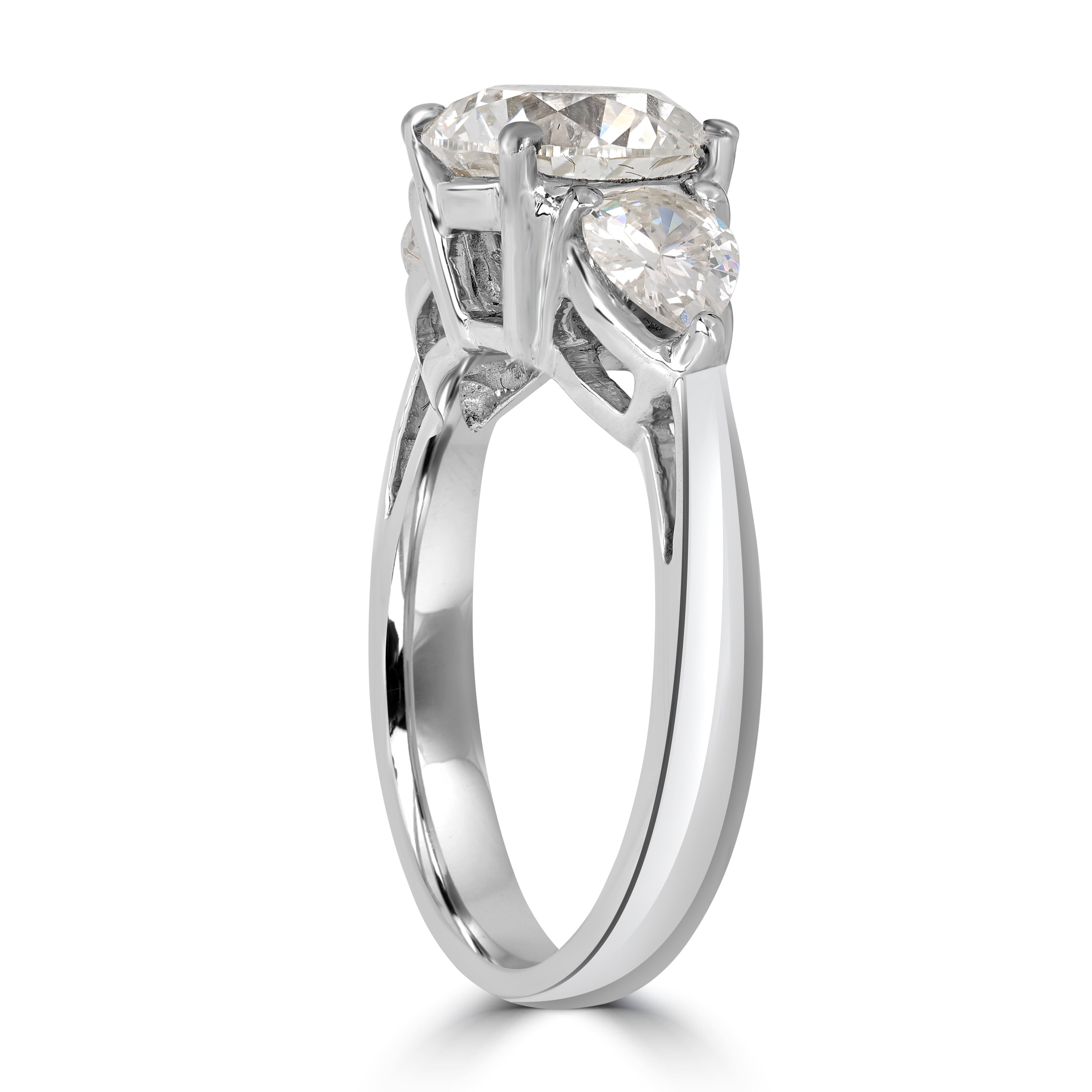 2.84 ctw Solitaire Round Diamond Engagement Ring in 18K White Gold - EGL Certified