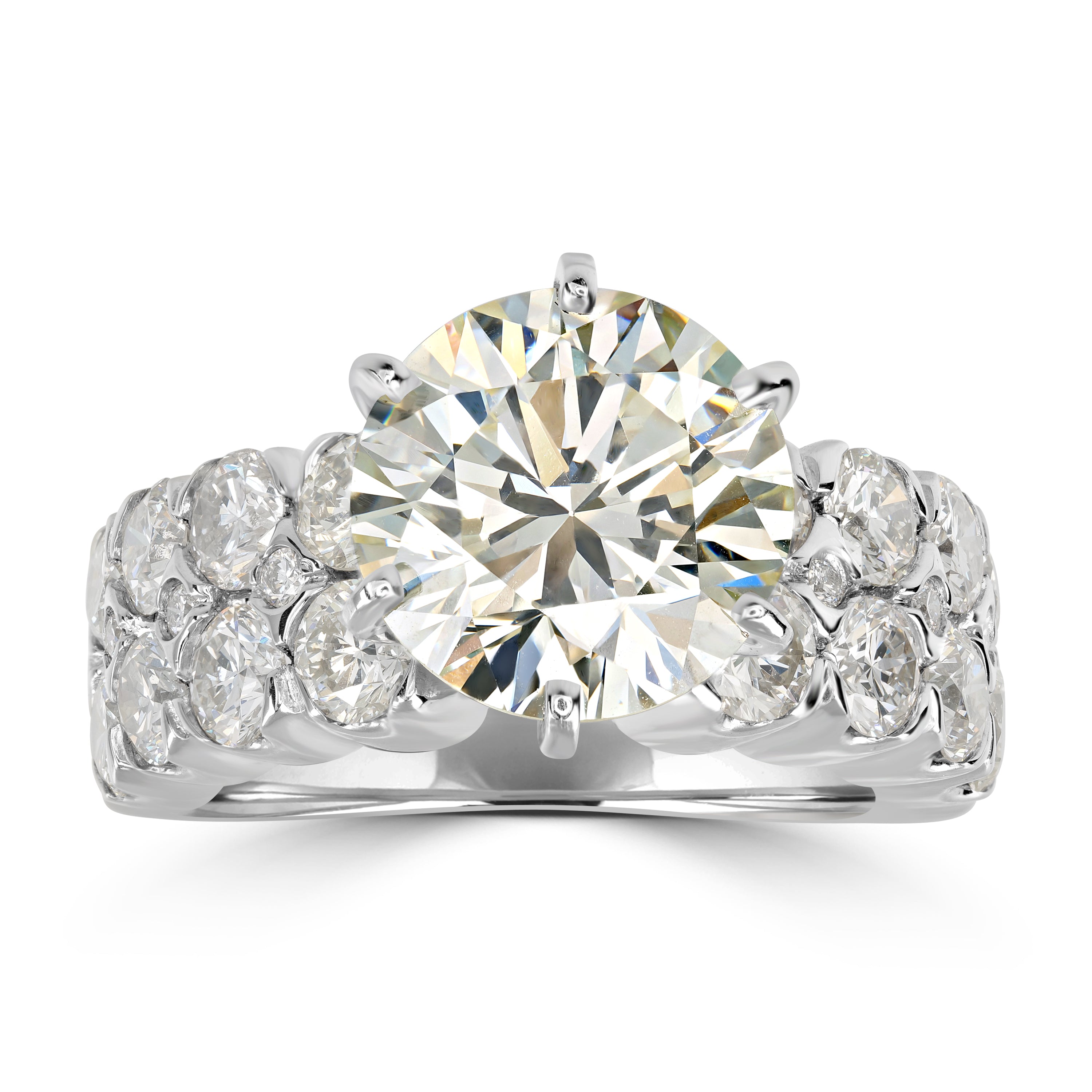 7.35 ctw Solitaire Round Diamond Engagement Ring in 18K White Gold - GIA Certified