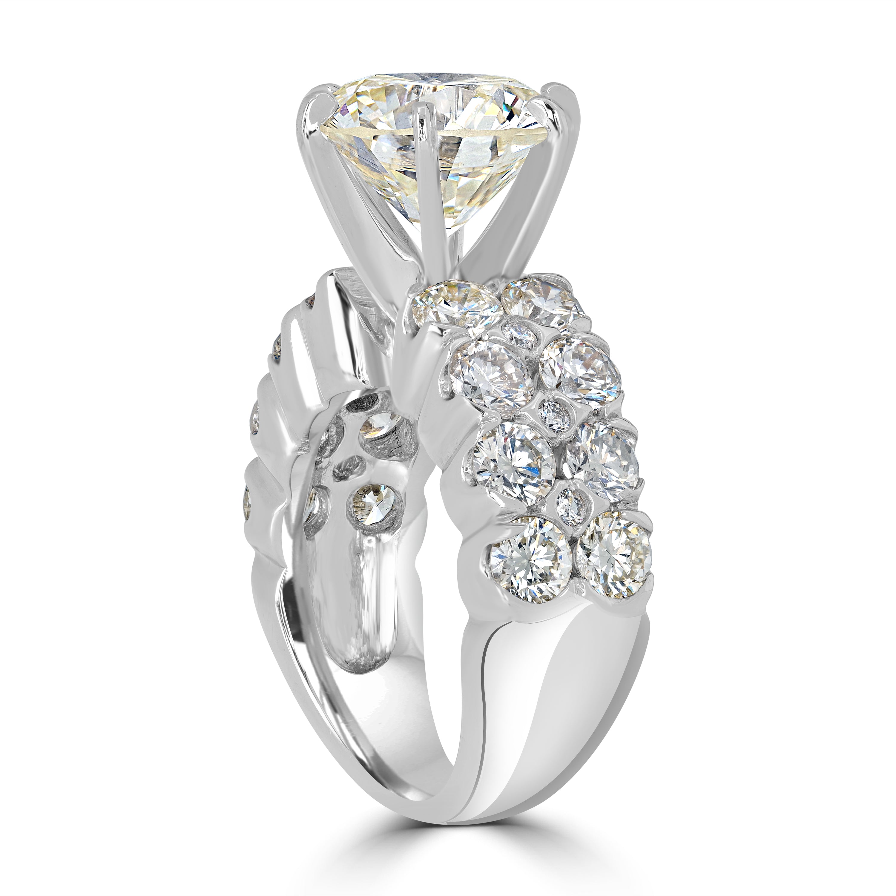 7.35 ctw Solitaire Round Diamond Engagement Ring in 18K White Gold - GIA Certified