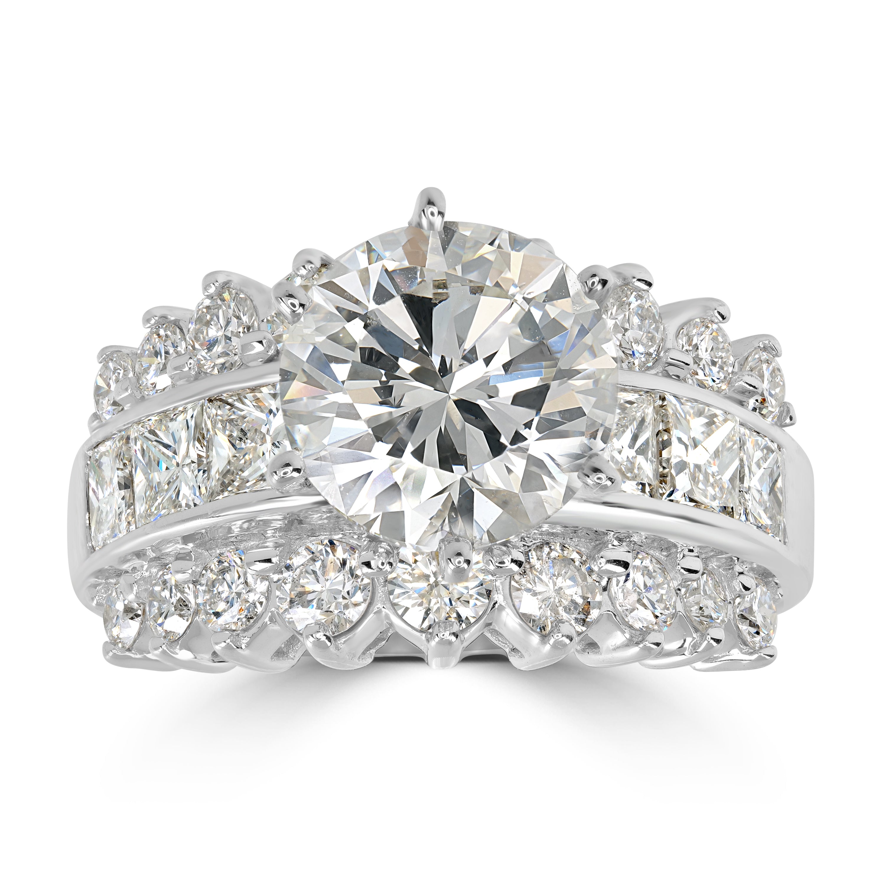 5.40 ctw Solitaire Round Diamond Engagement Ring in 18K White Gold - GIA Certified