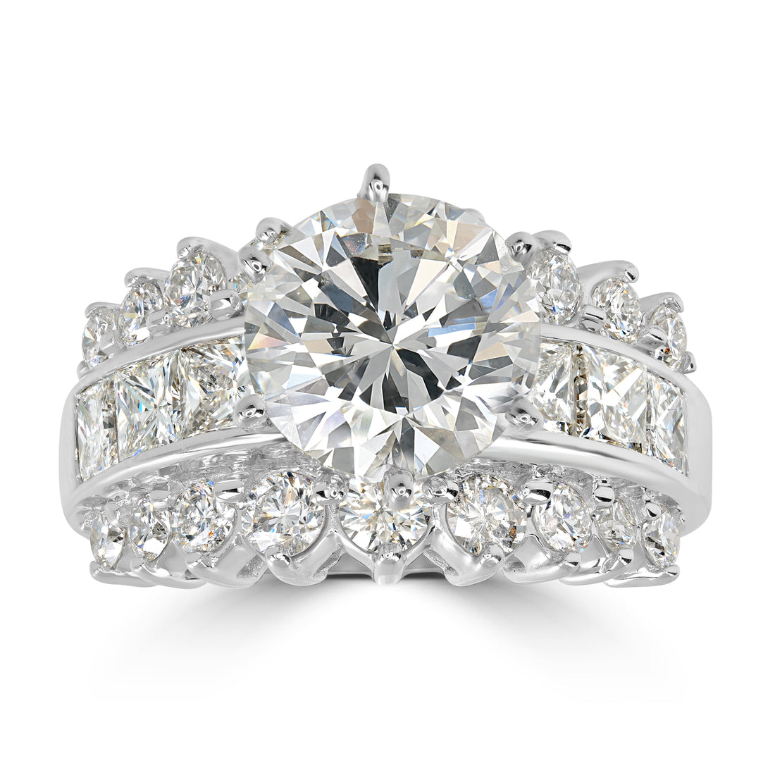 3.01 ct Solitaire Round Diamond Engagement Ring in 18K White Gold - GIA Certified