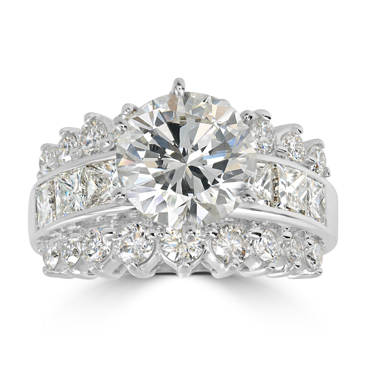 3.01 ct Solitaire Round Diamond Engagement Ring in 18K White Gold - GIA Certified