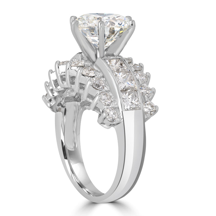 3.01 ct Solitaire Round Diamond Engagement Ring in 18K White Gold - GIA Certified