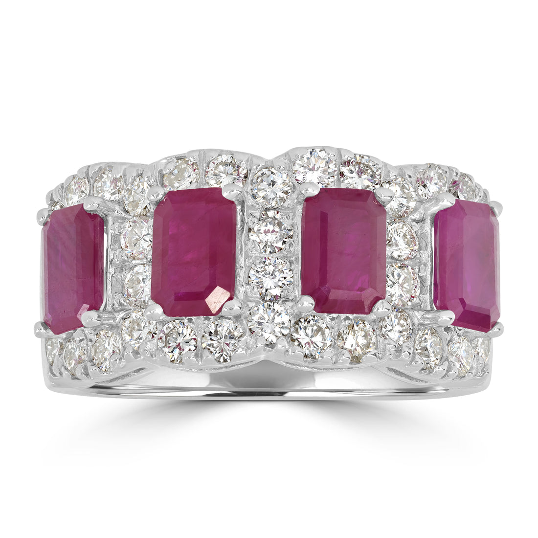 2.78 ct Ruby & Diamond Band Ring in Platinum