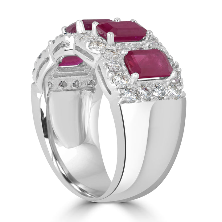 2.78 ct Ruby & Diamond Band Ring in Platinum