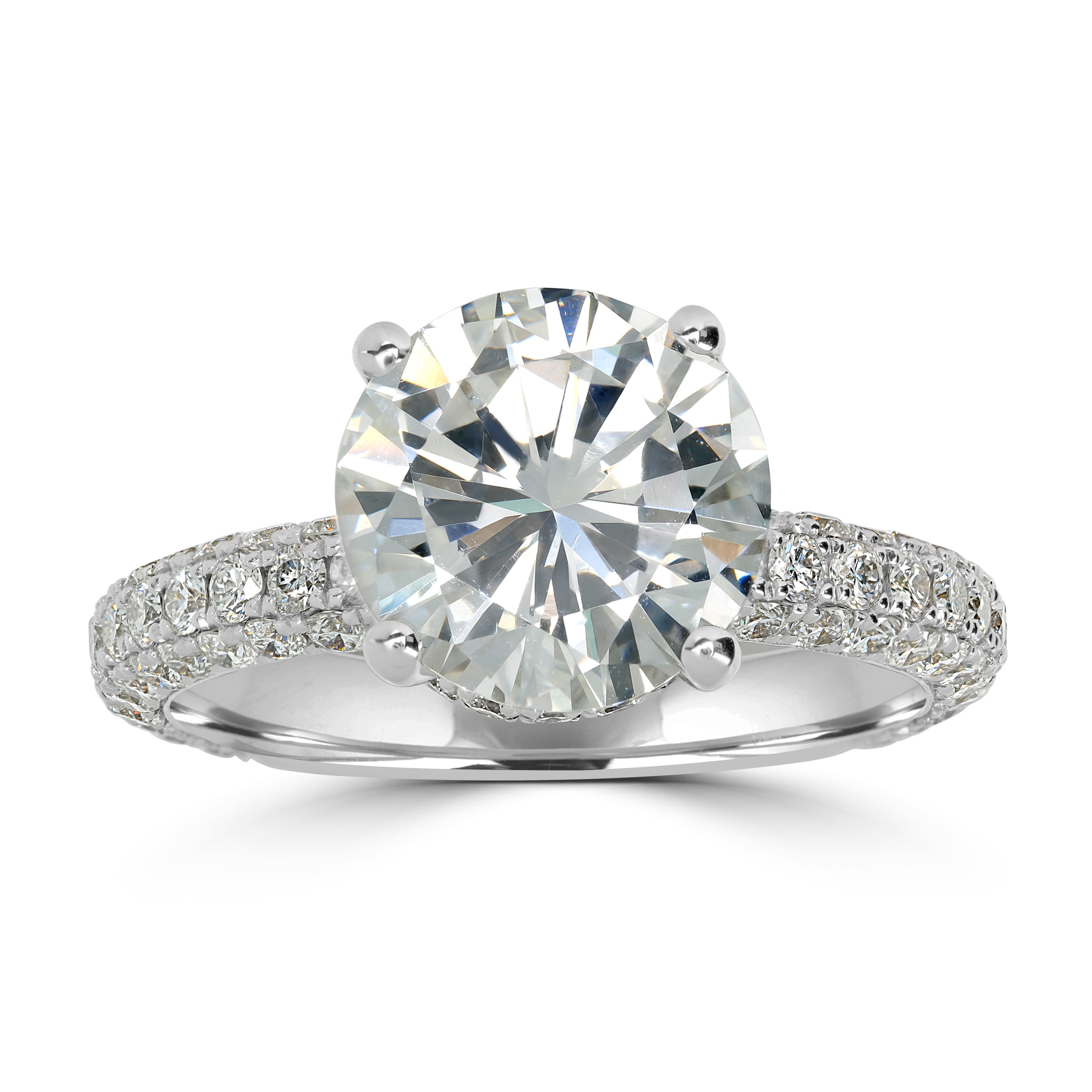 4.42 ctw Solitaire Round Diamond Engagement Ring in 18K White Gold - GIA Certified