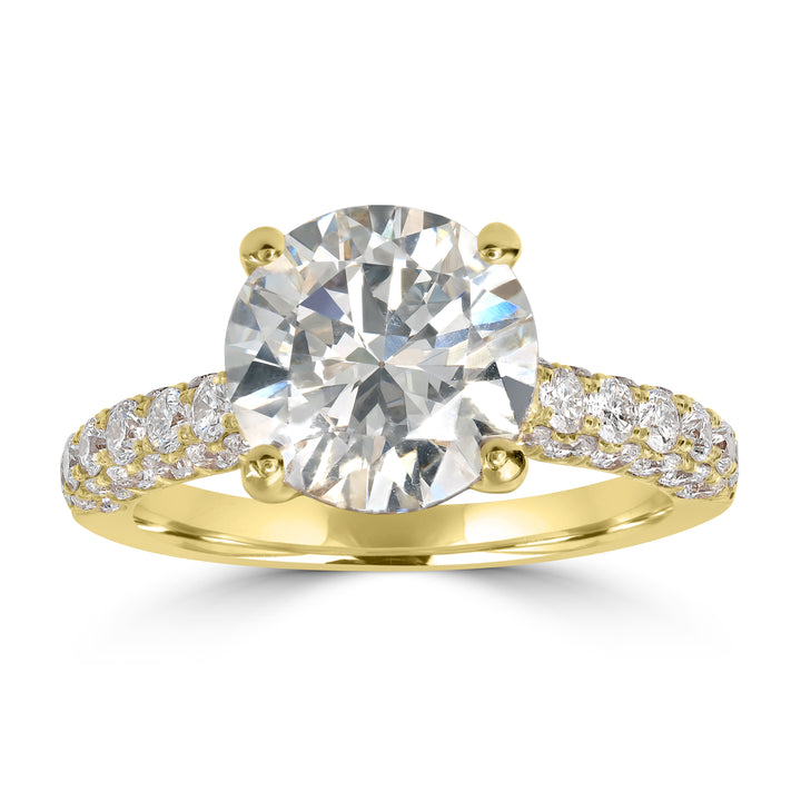 3.00 ct Solitaire Round Diamond Engagement Ring in 18K Yellow Gold - EGL Certified