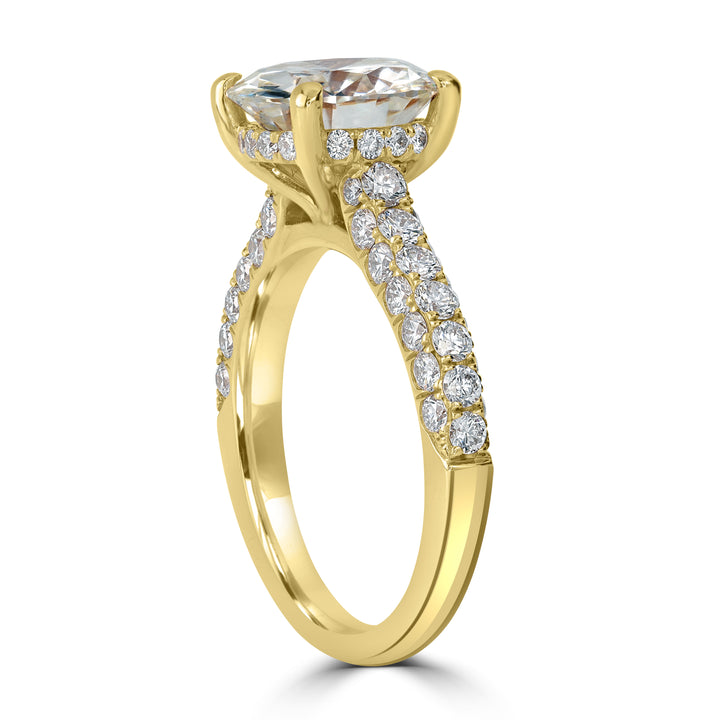 3.00 ct Solitaire Round Diamond Engagement Ring in 18K Yellow Gold - EGL Certified