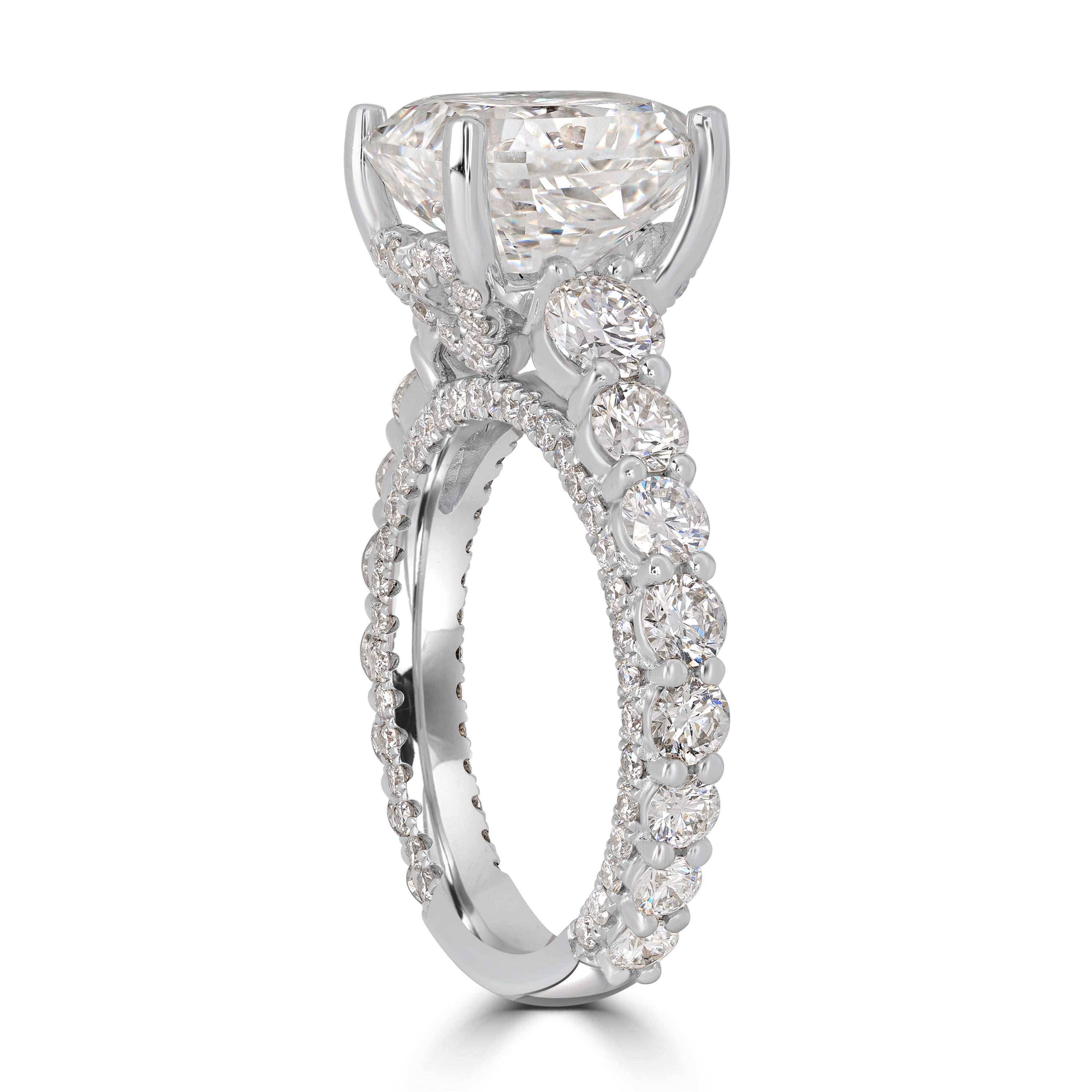 7.41 ctw Solitaire Radiant Diamond Engagement Ring in 18K White Gold - EGL Certified