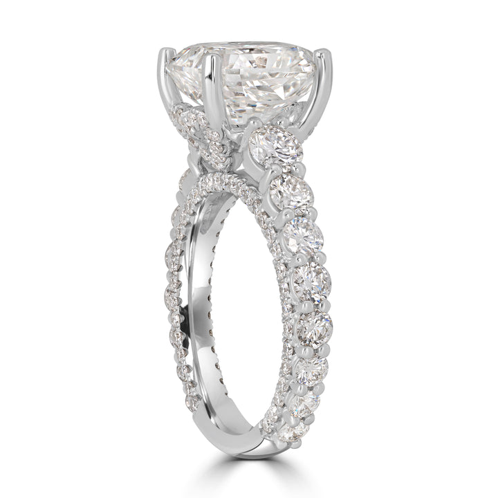 5.02 ct Solitaire Radiant Diamond Engagement Ring in 18K White Gold - EGL Certified