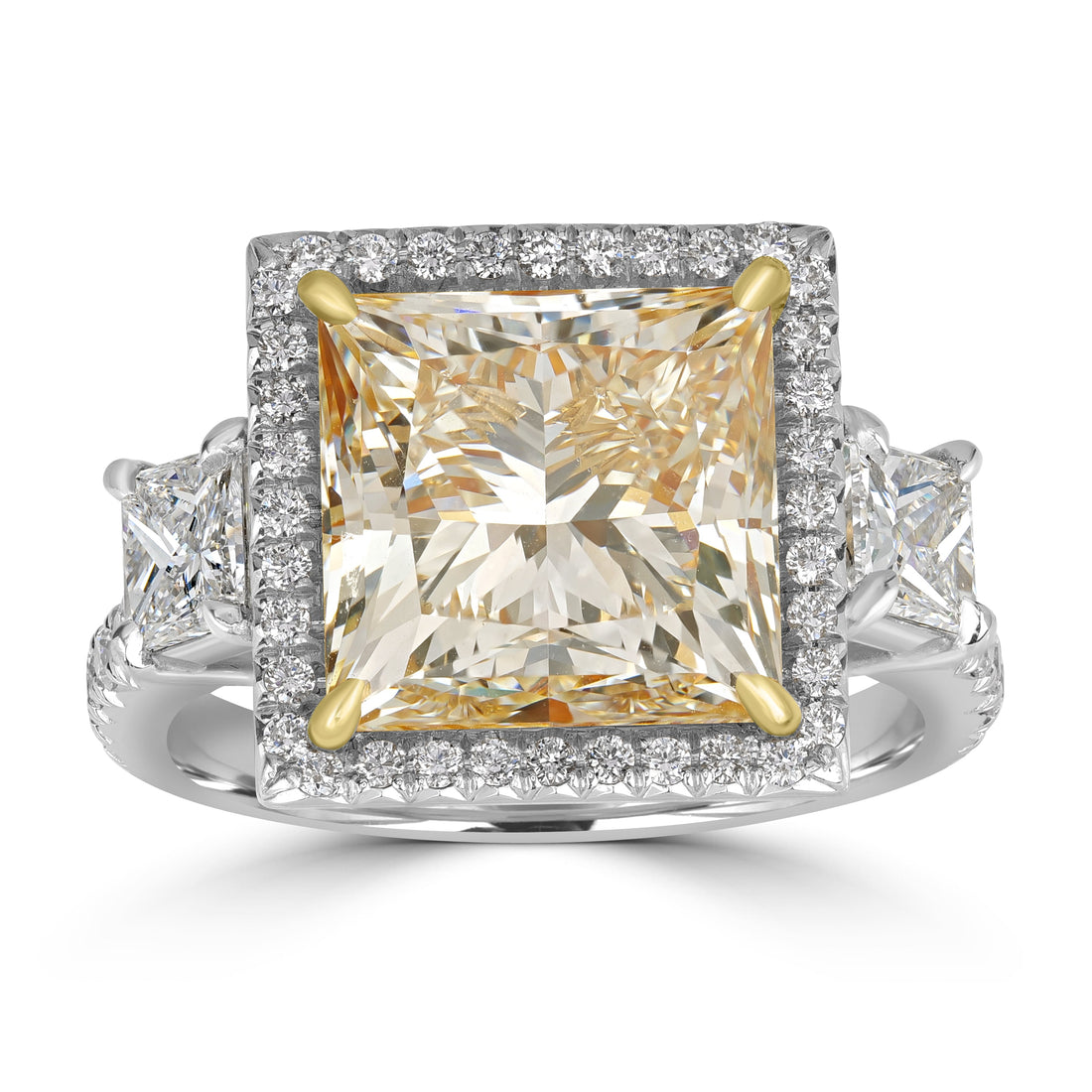 7.02 ct Solitaire Square Brilliant Cut Diamond  Ring