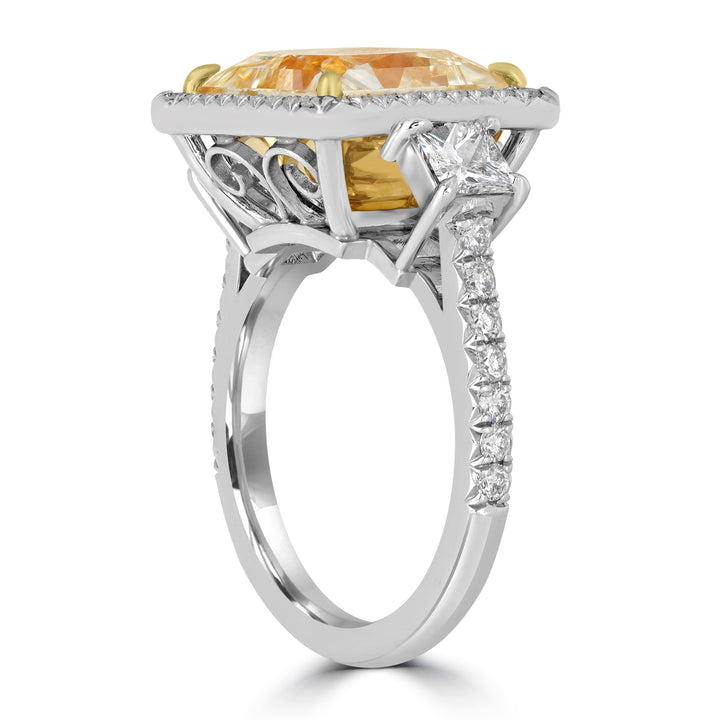 7.02 ct Solitaire Square Brilliant Cut Diamond  Ring