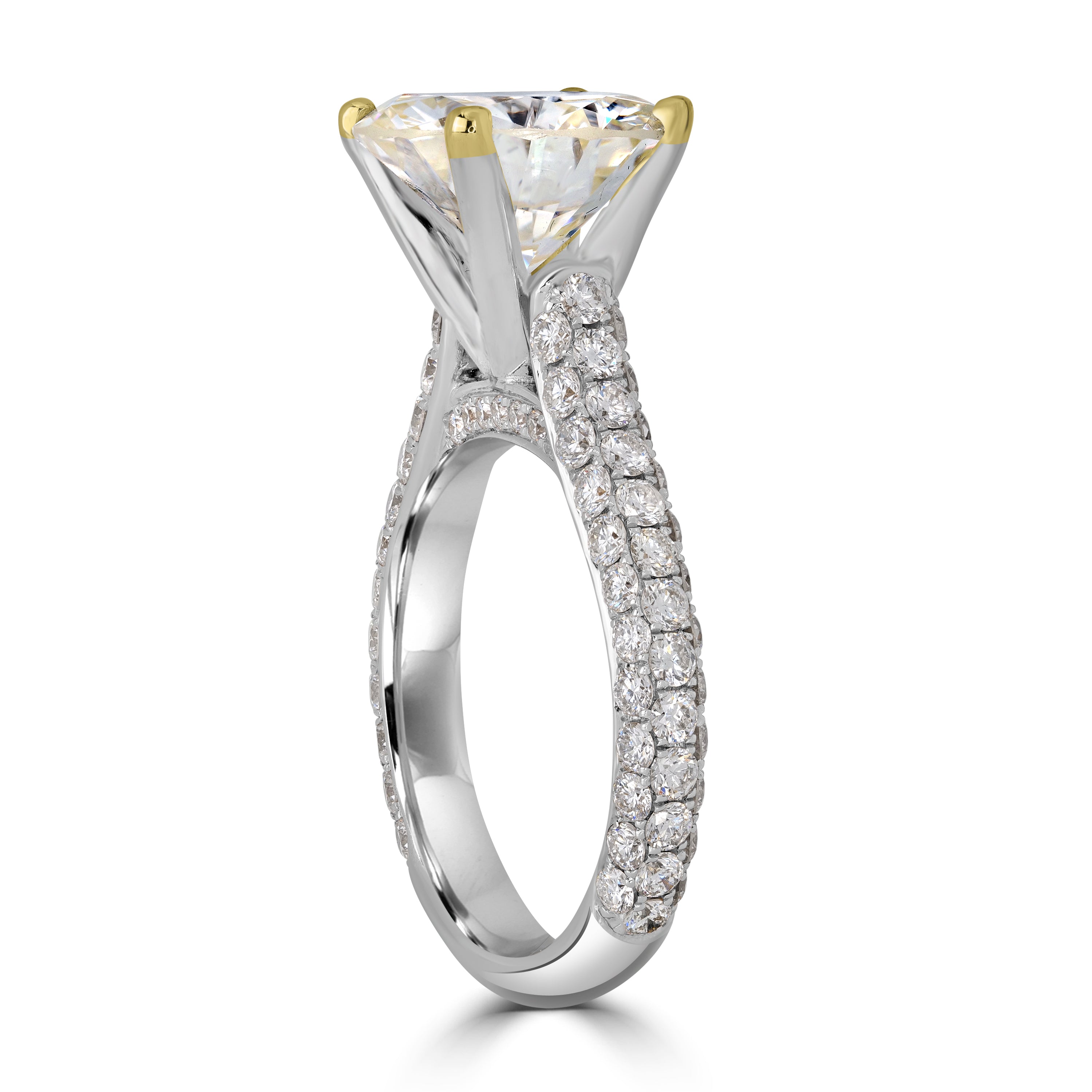 6.15 ctw Solitaire Round Diamond Engagement Ring in 18K White Gold - EGL Certified