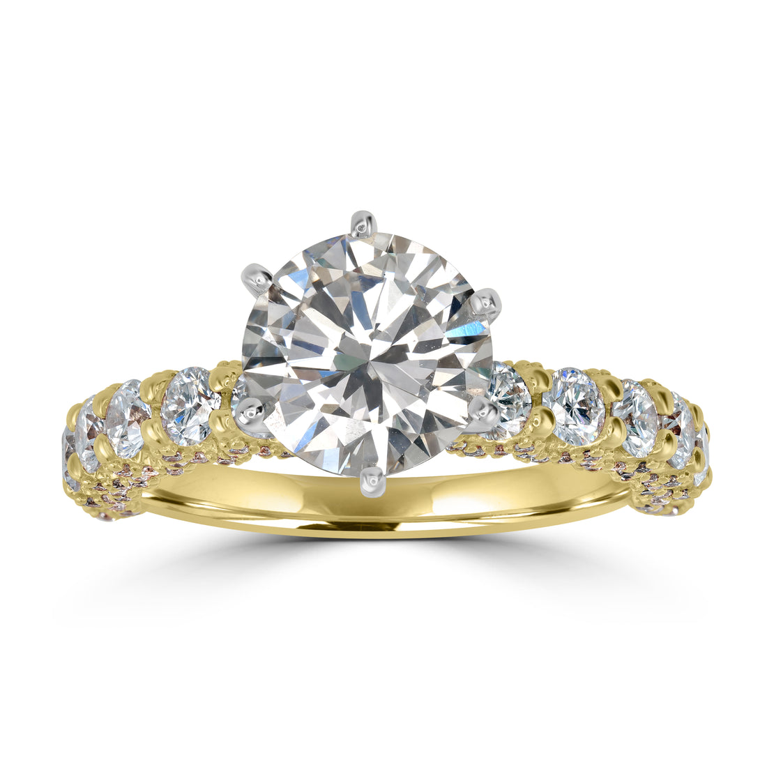 2.00 ct Solitaire Round Diamond Engagement Ring in Two Tone 18K White and Yellow Gold - EGL Certified