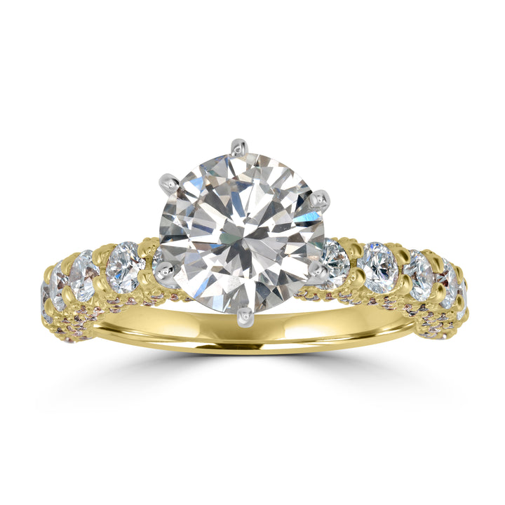 2.00 ct Solitaire Round Diamond Engagement Ring in Two Tone 18K White and Yellow Gold - EGL Certified
