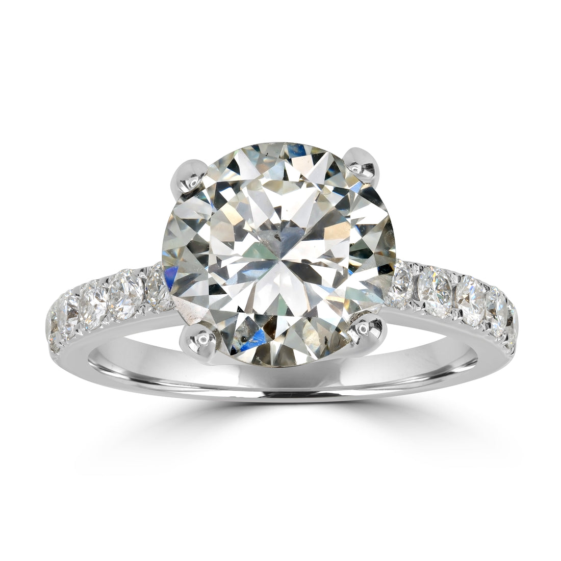 3.85 ct Solitaire Round Diamond Engagement Ring in 18K White Gold - EGL Certified