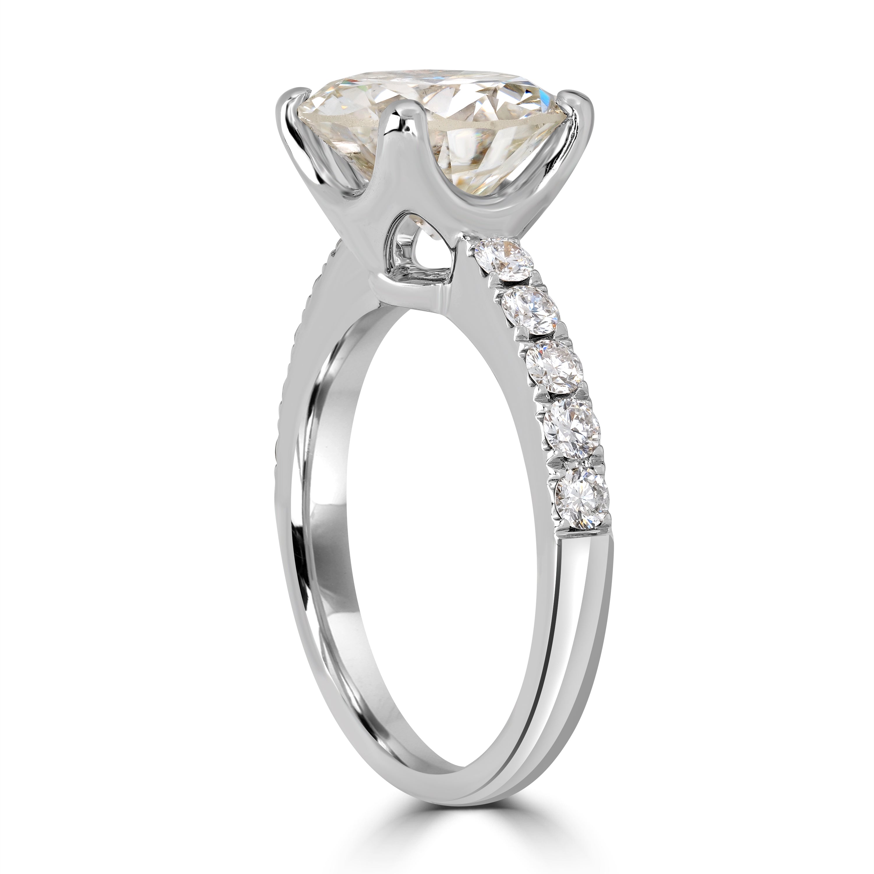 4.33 ctw Solitaire Round Diamond Engagement Ring in 18K White Gold - EGL Certified