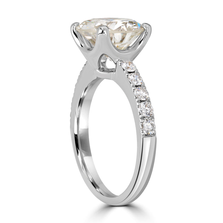 3.85 ct Solitaire Round Diamond Engagement Ring in 18K White Gold - EGL Certified