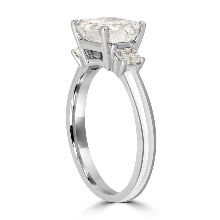 2.46 ct Solitaire Emerald Cut Diamond Engagement Ring in 18K White Gold - EGL Certified